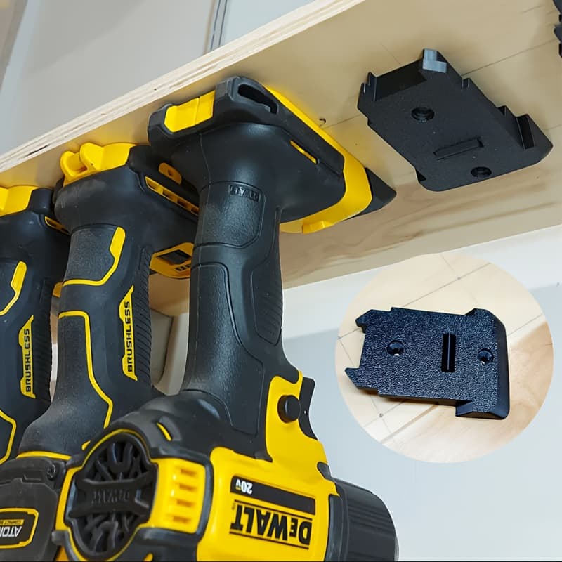 TEMU For 20v Tool Mount/bracket - With Clip, Space-saving Design, Brushed Surface End, Suitable For Garage Organization, Garage Storage