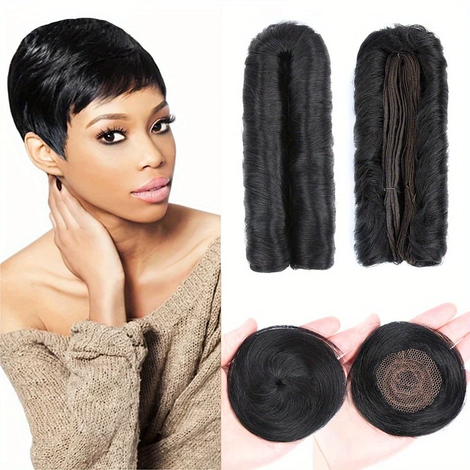 TEMU 28pcs Natural Human Hair Extensions - Straight 150% Density Machine-made With Free Closure For Women, Coverage, All & Hair Types, Versatile Hair Styling | Sleek Straight Hair | Glossy Finish