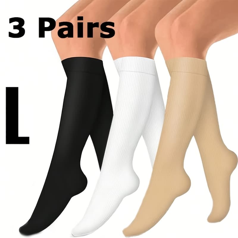 TEMU 3-pack Women's Compression Socks | Graduated Compression | Invisible Non-slip | Breathable & Non-stuffy | Suitable For Running, Hiking, Travel, Fitness, And Flying