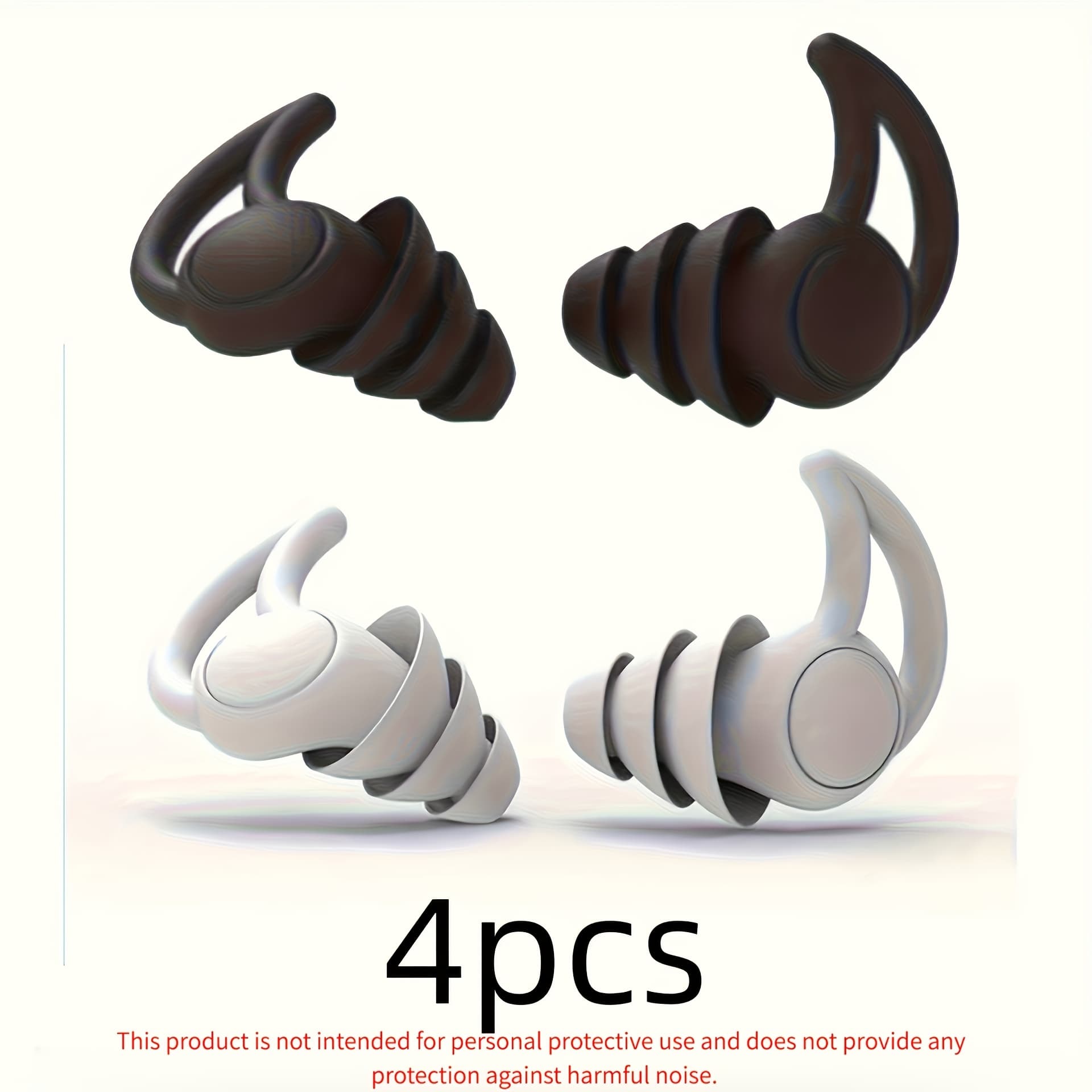 TEMU 4pcs 4-earplugs For Reusable Earplugs For Sleep, Swimming, Studying
