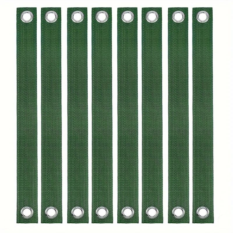 TEMU 8pcs Green Nylon Tree Support Straps - Ideal For New & Hurricane Protection, Durable Tree Straightening Ties