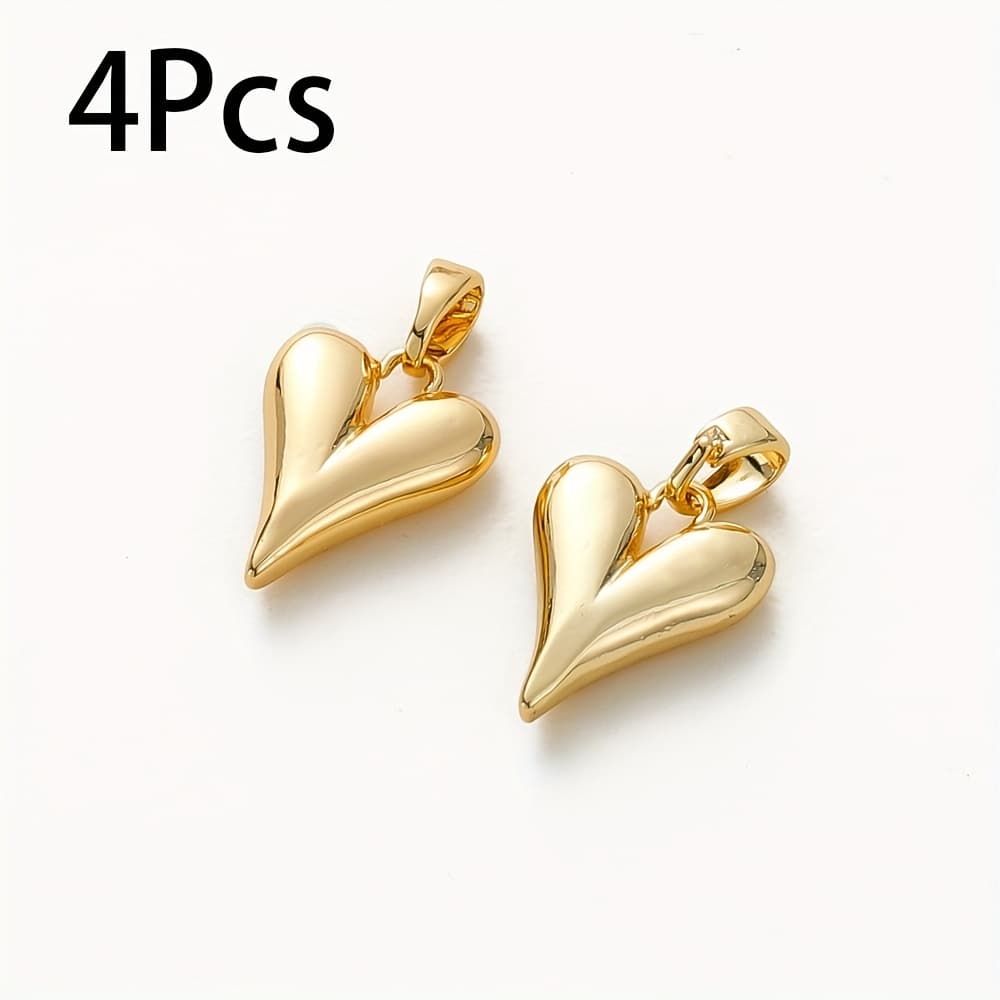 TEMU 4pcs 18k Golden Plated Brass Pendant Charms Pendant Diy Necklace Bracelet For Jewelry Making Supplies