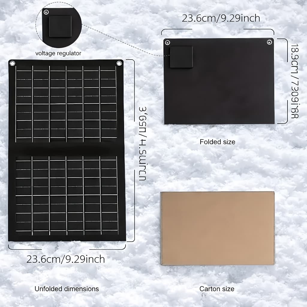 TEMU Solar Charging Panel In Foldable Style, Suitable For Charging Smartphones, Tablets Cameras. Perfect For Outdoor Activities, Camping, Traveling, And Use With Mobile Phones And Electronic Devices.