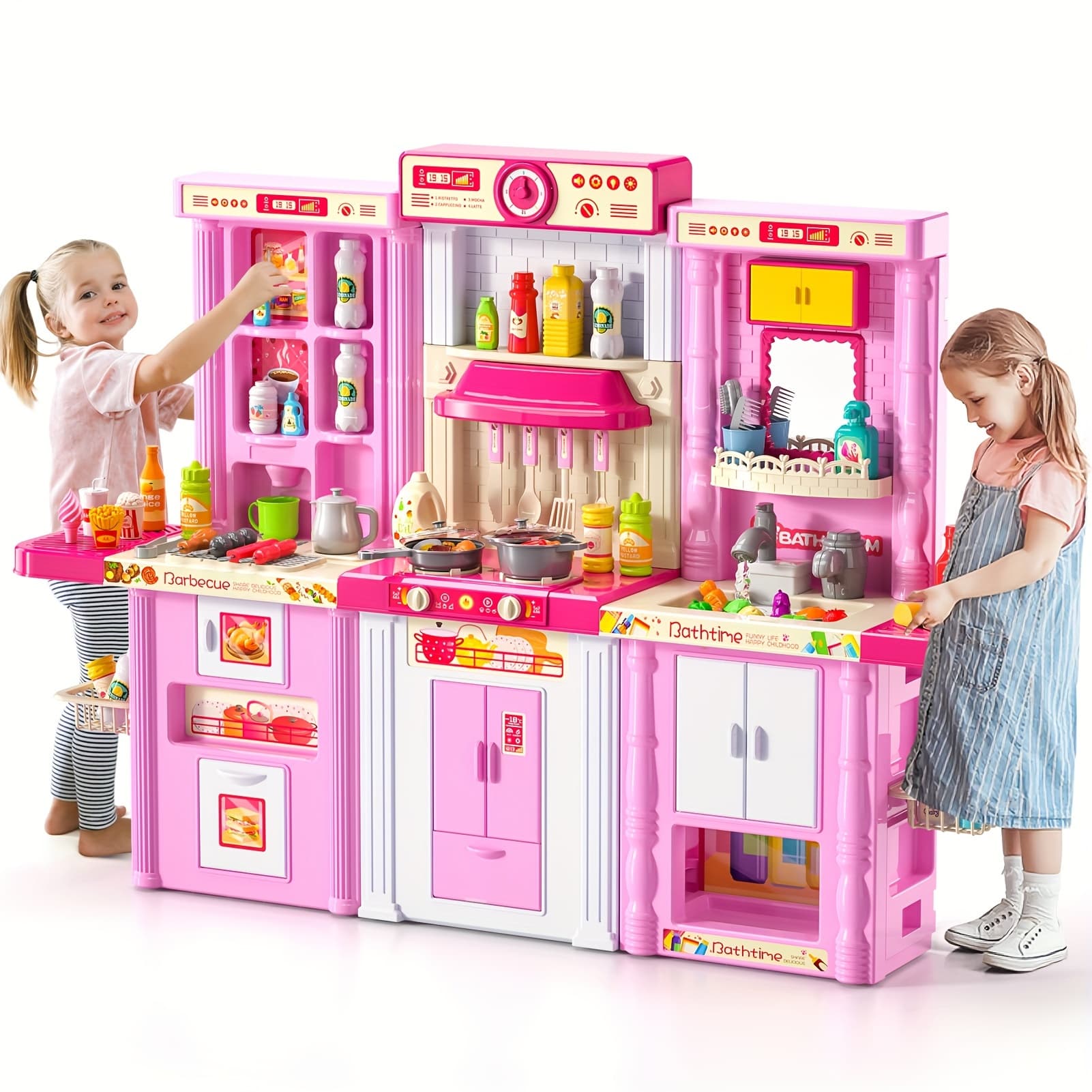 TEMU 142pcs Play Kitchen Toys For Kids, Play Kitchen Set Includes Toy For Pretend Play, Kids Kitchen Playset