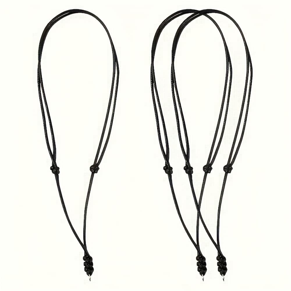 TEMU 3pcs Handmade Craft Vintage Black Cord Rope Adjustable Necklaces For Hanging Boho Pendants Black Cord Necklace For Men Women Size 18-30 Inches Thick 2mm