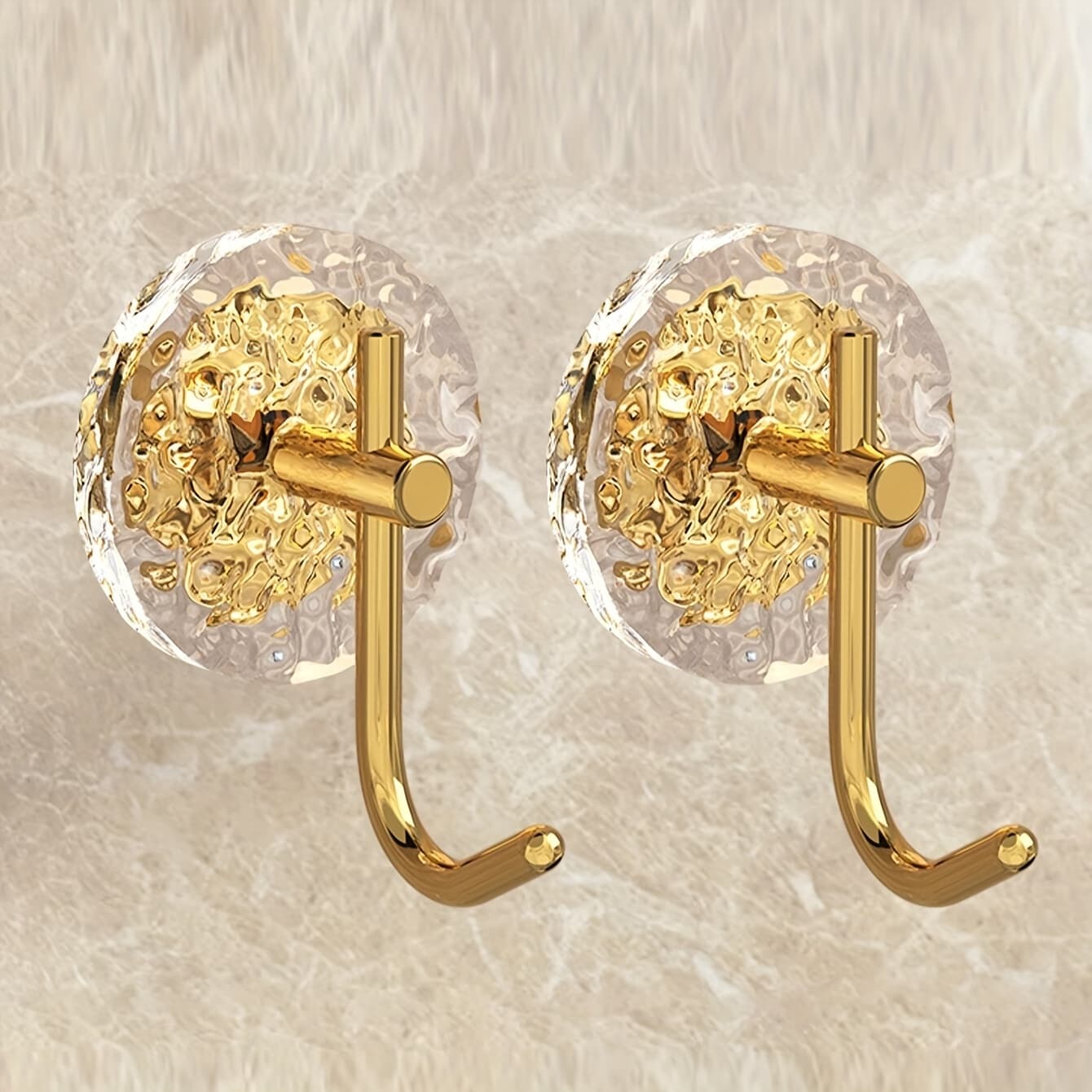 TEMU 2pcs Adhesive Wall-mounted Punch-free Hook For Home, Multi-functional Coat Hook, Towel, Robe Hook, Bathroom Accessory With , Ideal For Bathroom Kitchen, Bathroom Additions