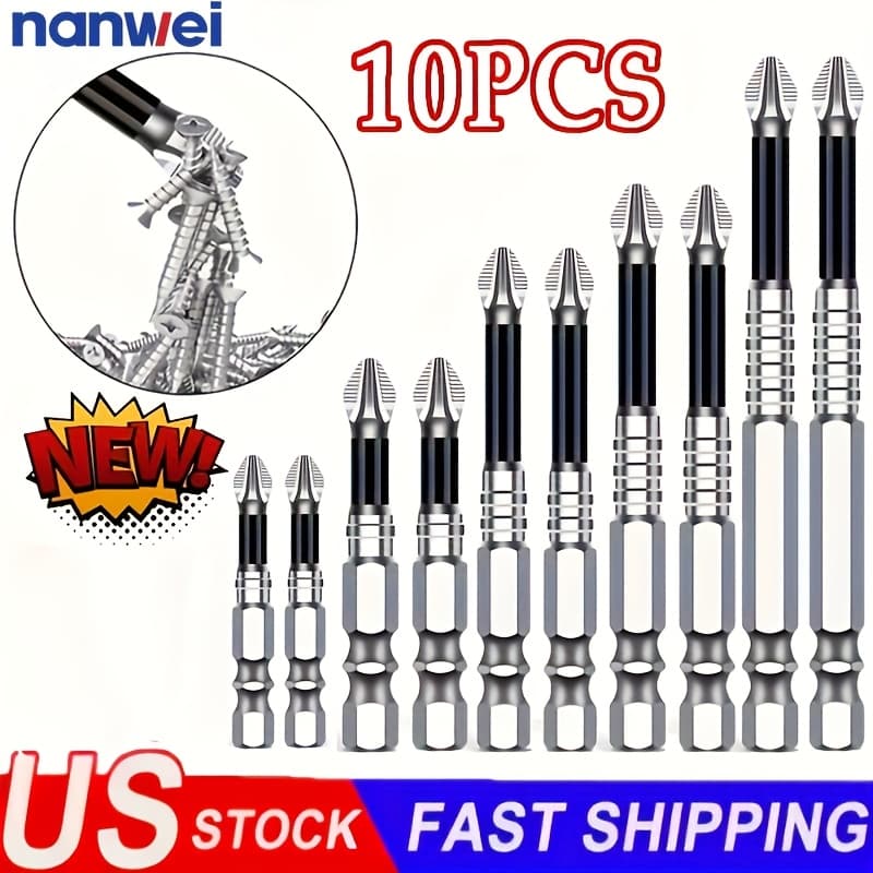 TEMU 5/10/12/15/30 Sets Of K5 Anti-slip Drill Bit High Magnetic Power Screwdriver Drill Bit Kits, Anti-slip Magnetic Electric Screwdriver Kits, With Sizes Of 50mm, 65mm, 70mm, 75mm, 90mm, And 150mm.