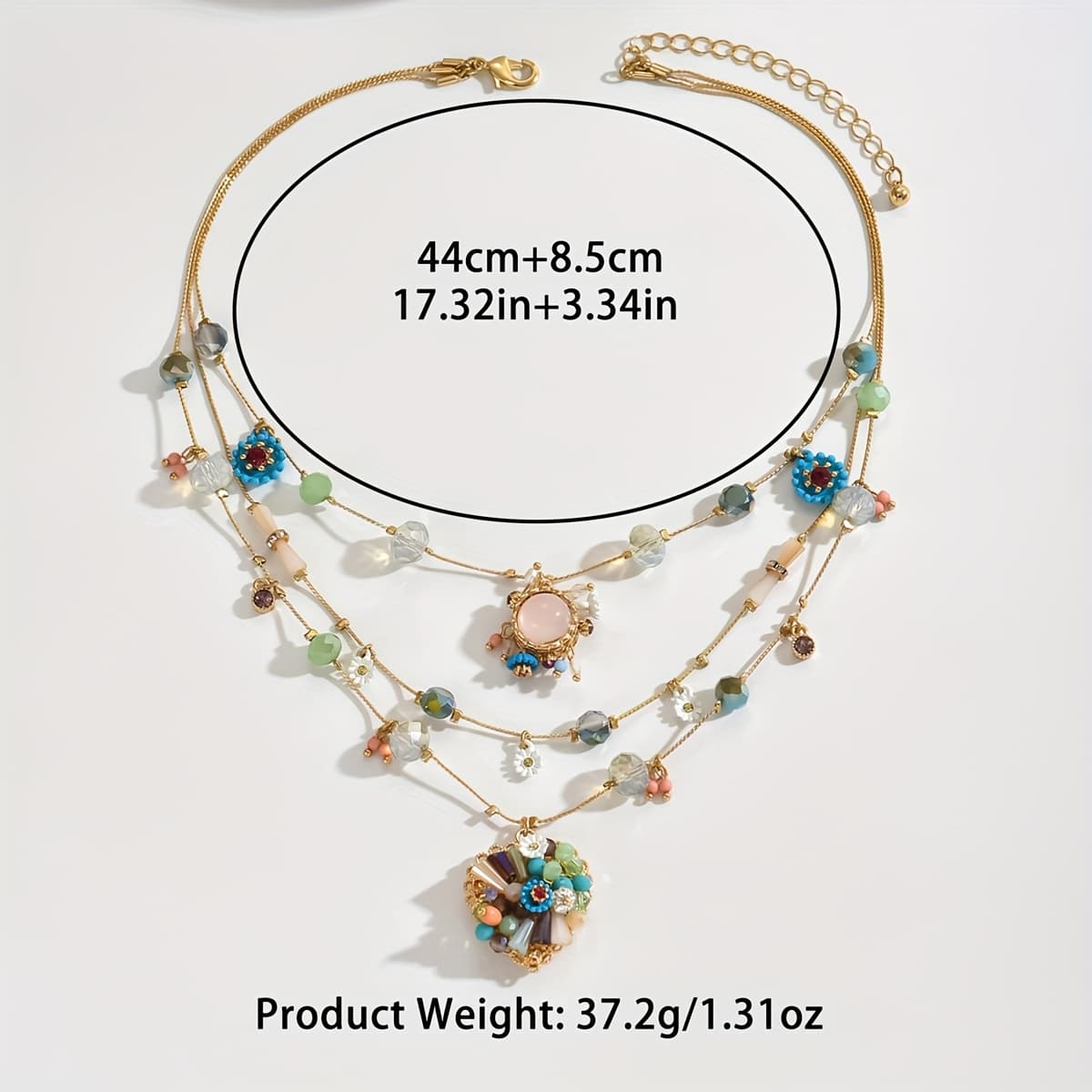 TEMU 1 Hot-selling Bohemian Hand-woven Heart Beaded Women's Necklace