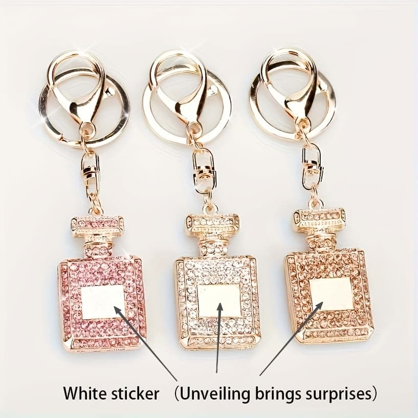 TEMU A Set Of 3 Creative Perfume Bottle Keychains, Exquisite Miniature Artworks. Used As A Car Keychain, Bag Pendant, Light And Portable, And Dazzlingly . For Personal Use Or As A Small Gift