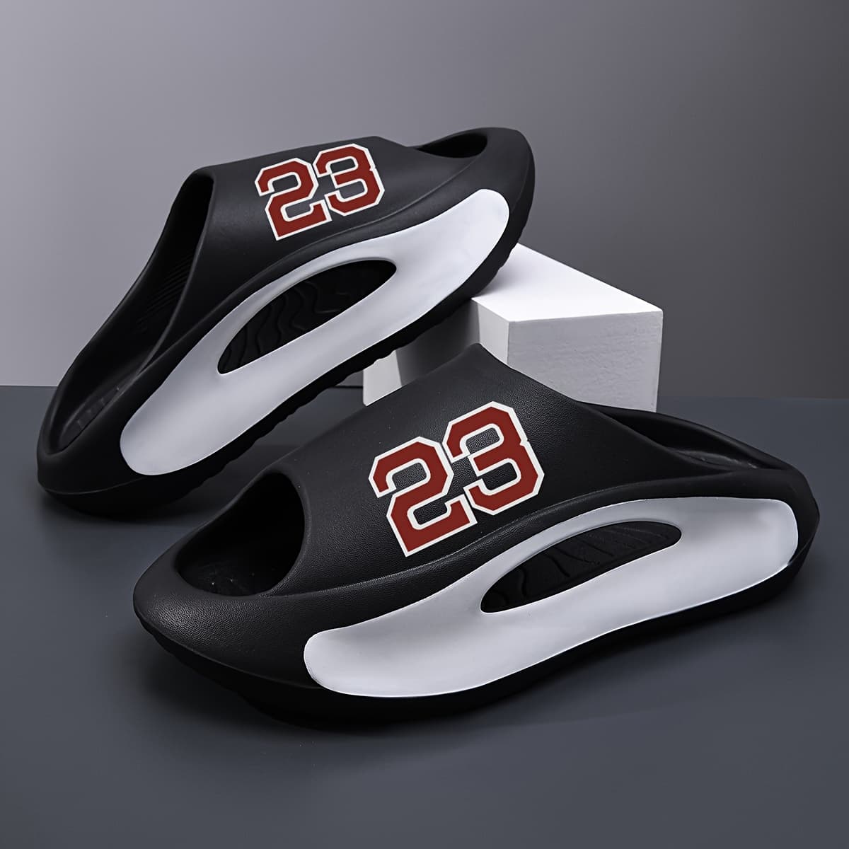 TEMU Men's Summer Sandals With 23-, Open-toe Sports Slippers For Indoor And Outdoor