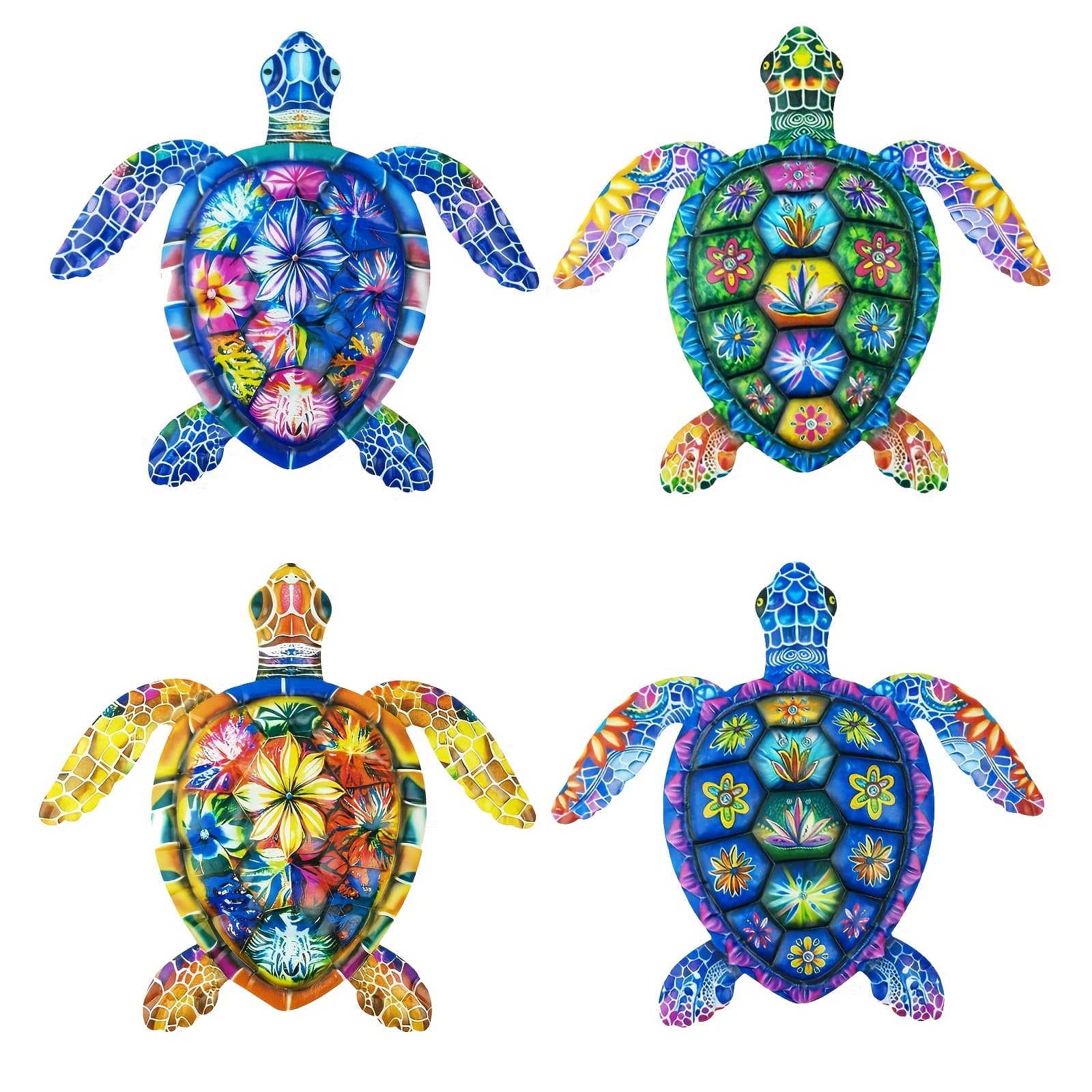TEMU Set Of 4 Metal Turtle Decorations For The Wall, Suitable For Garden, Yard, Or Indoor Spaces Like The Bedroom And Living Room