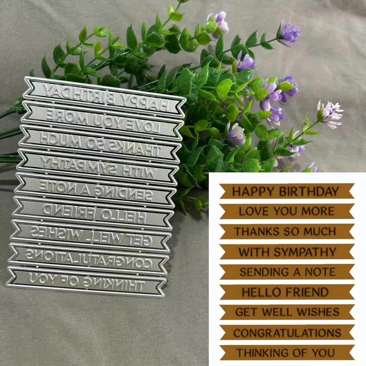 TEMU 1pc Of Metal Cutting Dies With Words, Ideal For Scrapbooking And Embossing, Perfect For Handmade Greeting Cards And Gift Cards