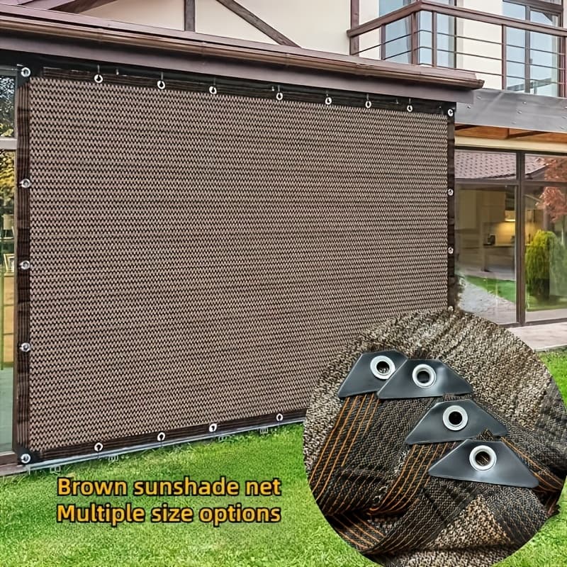TEMU 1pc Outdoor Shade Sail Sun Shade Cloth - 90% Shading, And Windproof Heavy-duty Hdpe Fabric, Black Rectangular Canopy Cover For Patio, Pergola, Yard, Garden, Backyard Lawn, Canopy Sun Shade
