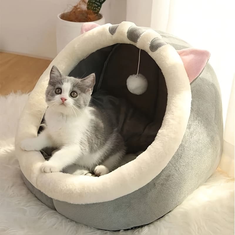 TEMU 1pc Cute Cat Bed Soft Kitten Mat Cozy Cat House Breathable Cat Sleeping Basket Suitable For Large Medium Small Cats All Sleeping Use