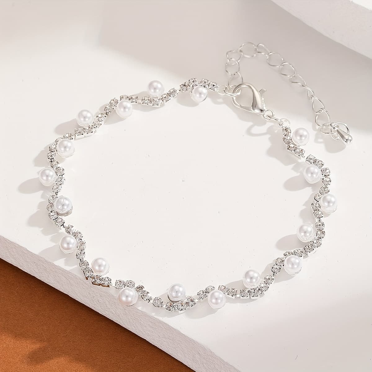 TEMU Wave Pearl Bracelet Daily Dating Party Elegant Jewelry