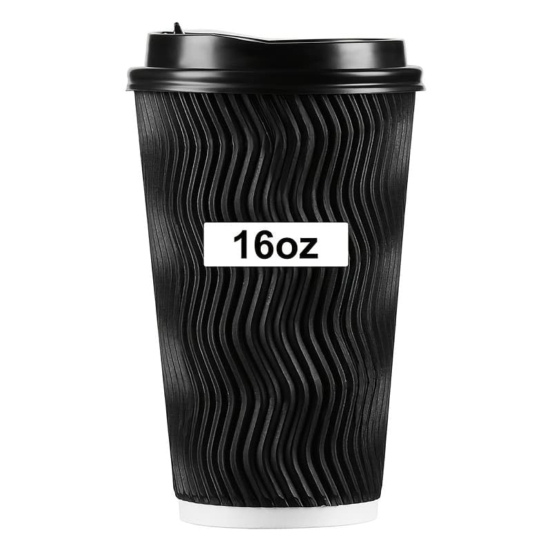 TEMU With Lid Disposable Cup, 16 Ounces, Suitable For Beverages (espresso Coffee, Tea), 50pcs Per Pack, Suitable For Parties And Travels