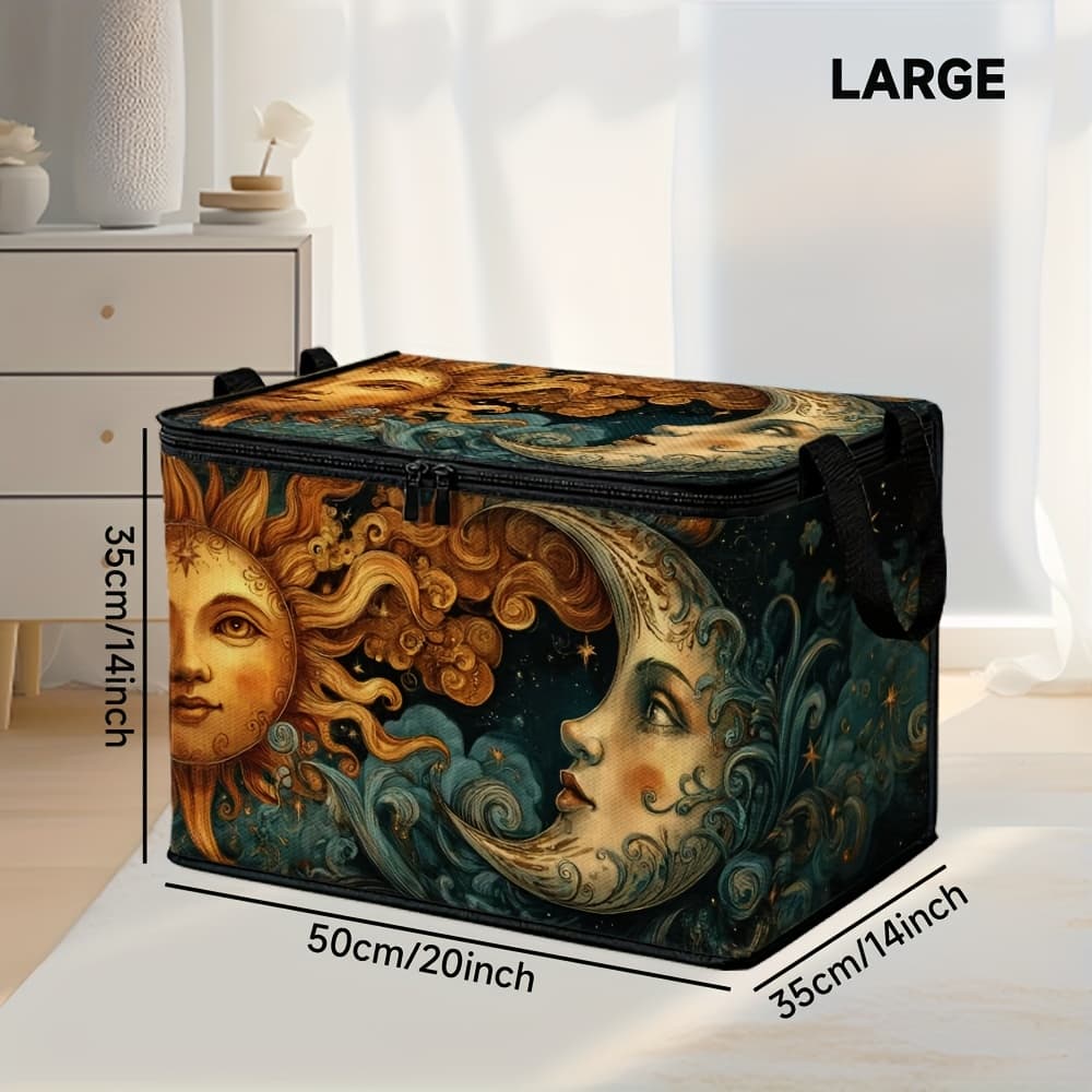 TEMU 1pc Cosmetics Storage Basket With Moon Celestial , Suitable For Bathroom Organizer, Vanity Table Storage, And Travel Essentials, Toiletries, Makeup, And Small Accessories For