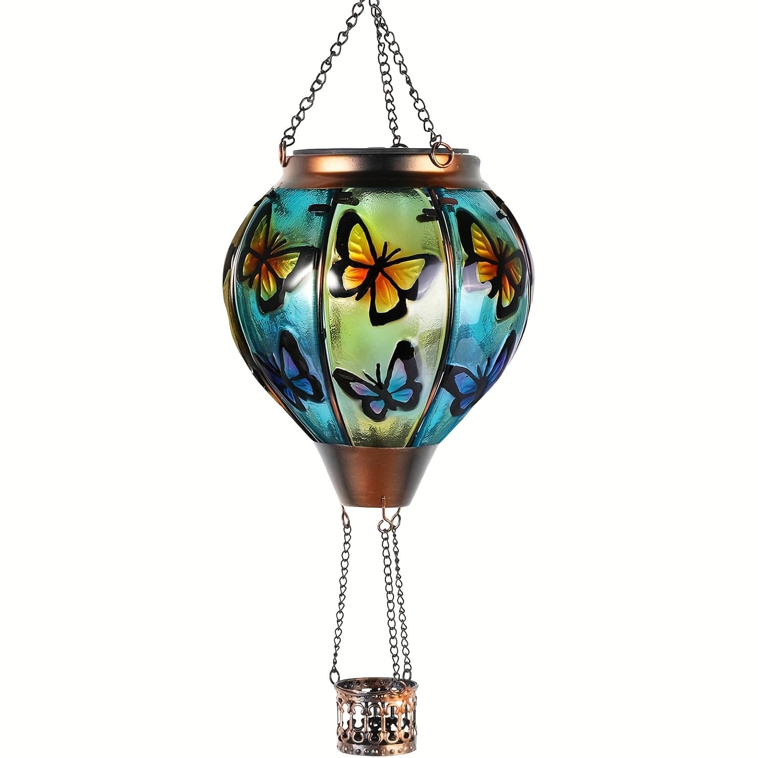 TEMU Balloon Solar Lantern - Solar-powered Hanging Led With Ip44 Waterproof Outdoor, Polished Balloon-shaped Fixture For Garden,, Pathway - Solar For , Decks, Fountains (no)