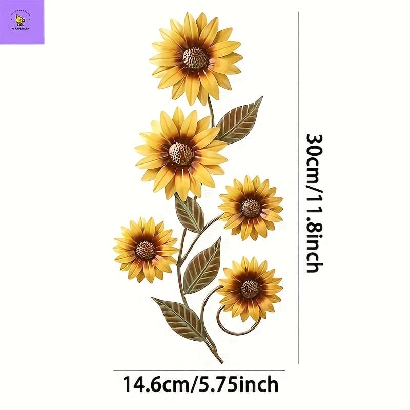 TEMU 1- Metal Sunflower Outdoor Garden Decor - Rustic Standing Flower Statue With Blooming Sunflower & Leaves, Metal Flowering Plant For, Porch, - Installation Suitable For Garden, Wedding,, Décor