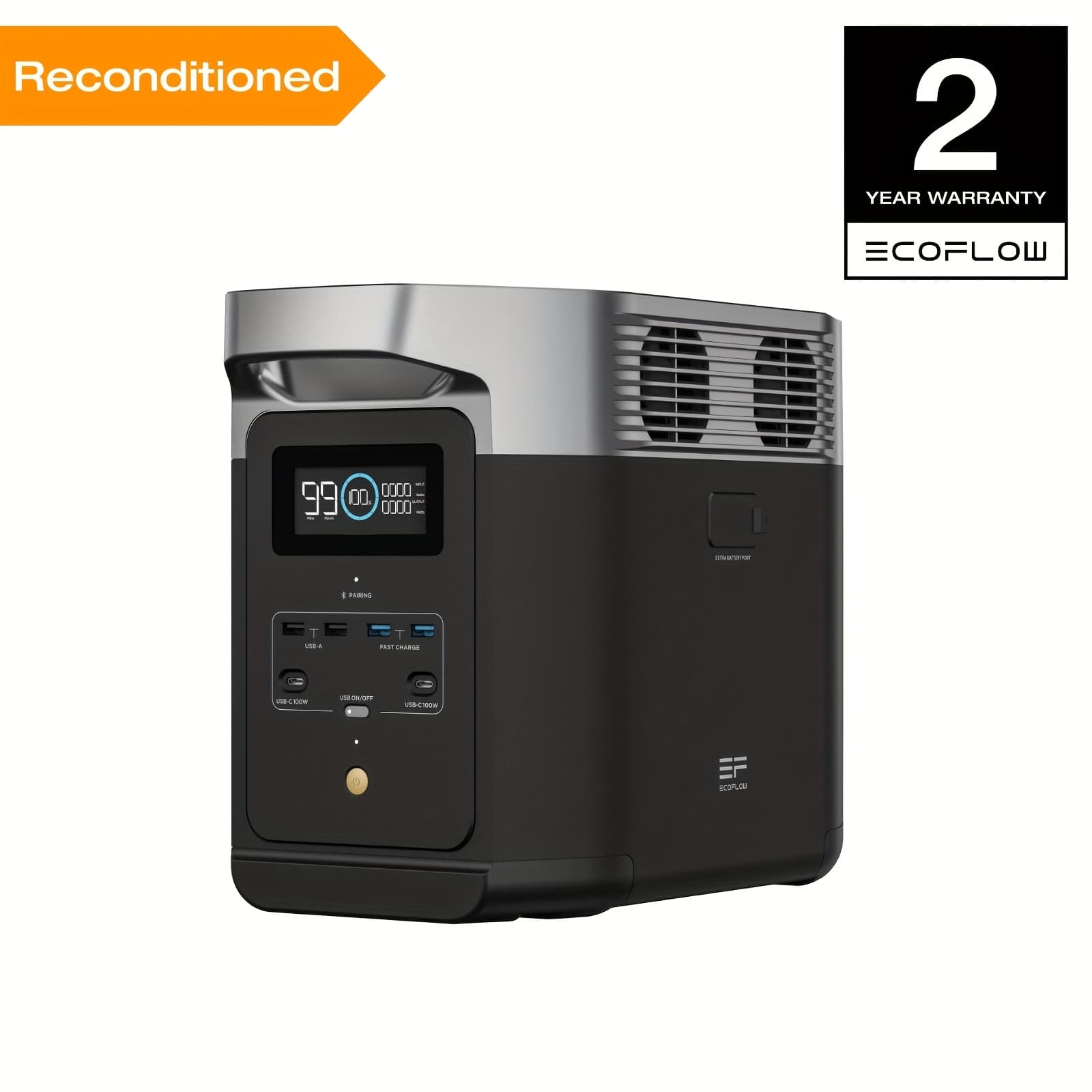TEMU Ecoflow 2 950 Portable Power Station Refurbished, 950wh Lifepo4 Battery, Fast Charging, For Home Backup Power Bank, Camping & Rvs