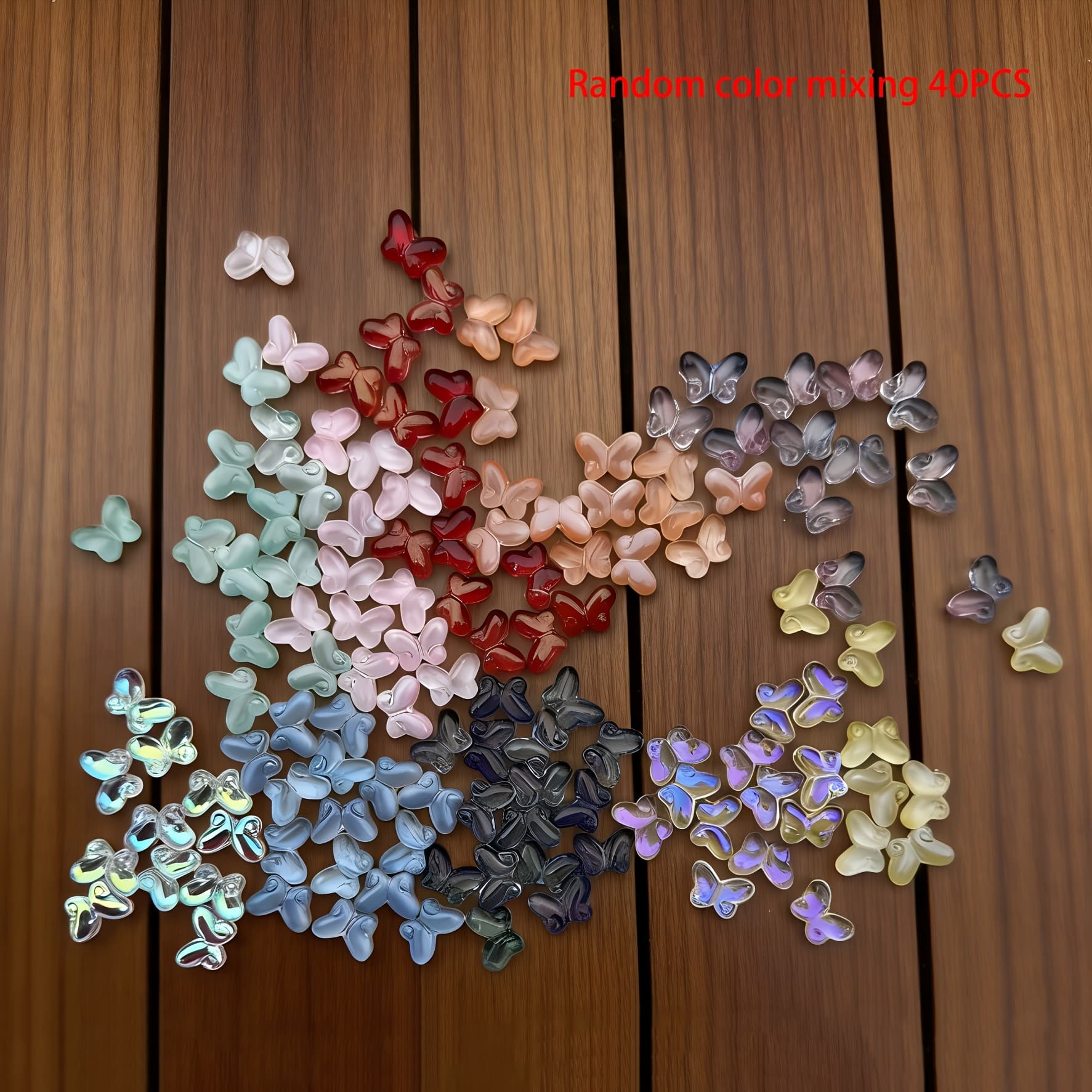 TEMU 40pcs Glass Beads For Jewelry Making, Mixed Color Transparent Beads, 11.5x15mm Loose Spacer Beads For Diy Bracelets, Necklaces, Earring Crafts & Gift Decor Random Color Mixing