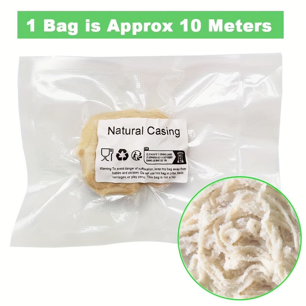TEMU 10meter/bag Natural Sausage Casing Smoked Dry Meat Sausage Making Tools Grilled Bbq Tools