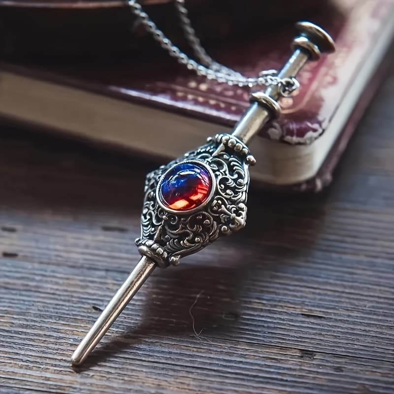 TEMU 3pcs/set Magical Necklace Women's Retro Detachable Wand Pendant Men's Women's Cosplay Jewelry Gift, For Halloween