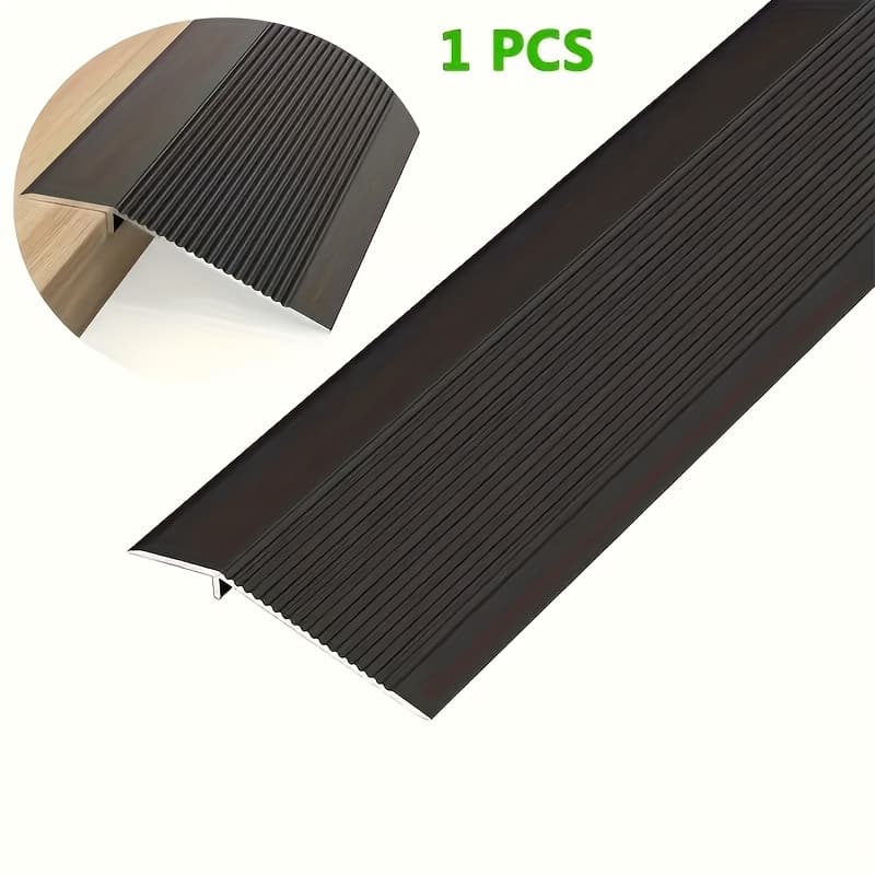 TEMU 1pc - Aluminum Floor Transition Strip Thickness . 1.8 Mm 36" Threshold Ramp For Less Than 1.6" High (black)