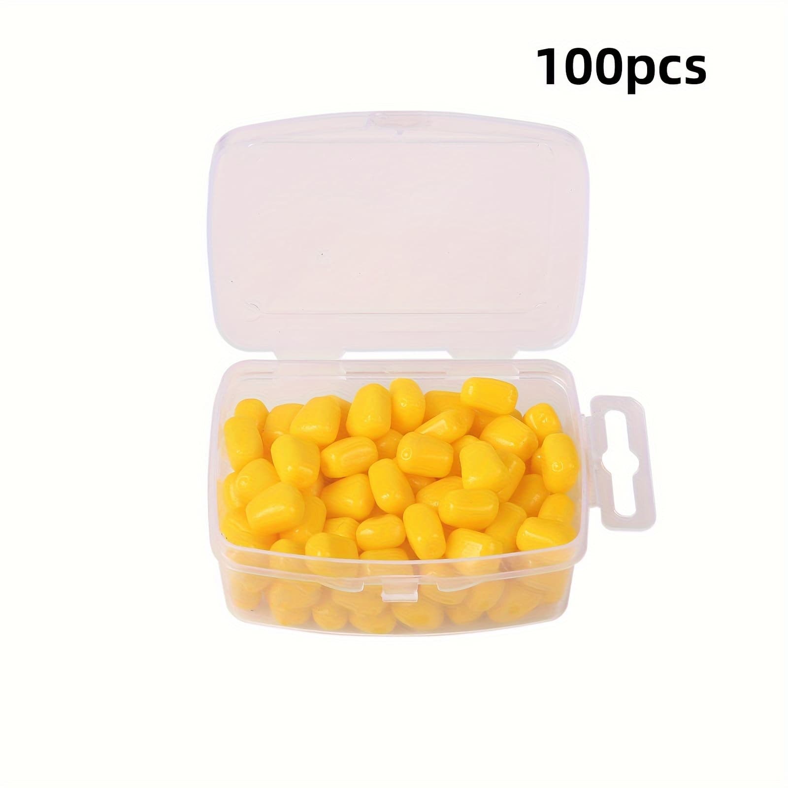 TEMU 100pcs Floating Simulation Corn Silicone Soft Bait Reusable Fishing Bottom Carp Grass Carp Blue Roach Feeding