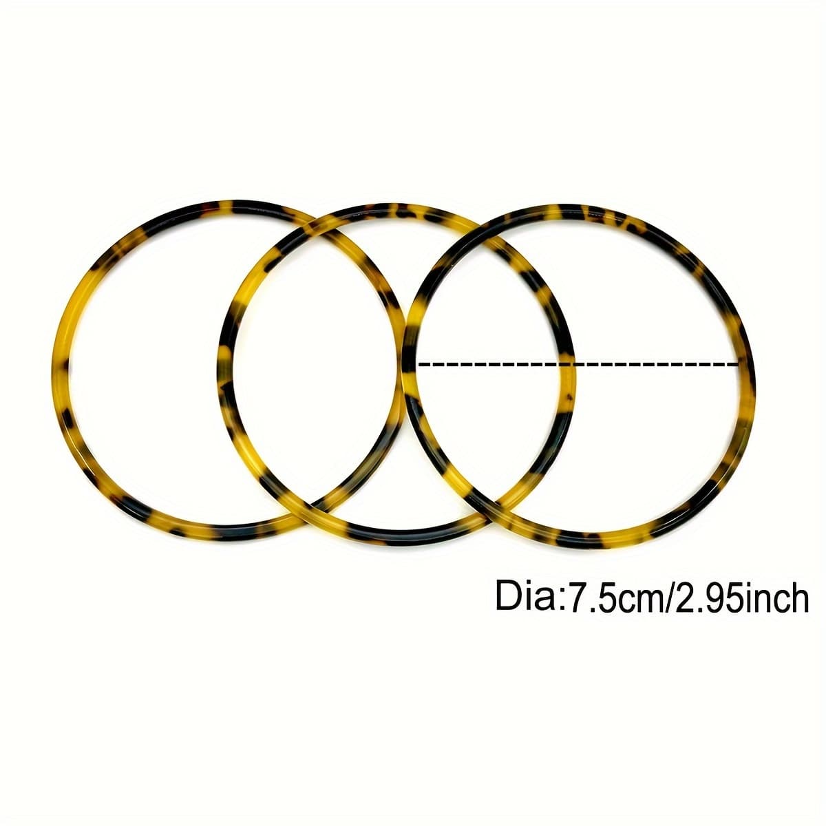 TEMU 3pcs/set Ultra-thin Acetate Tortoiseshell Women's Bangle Set