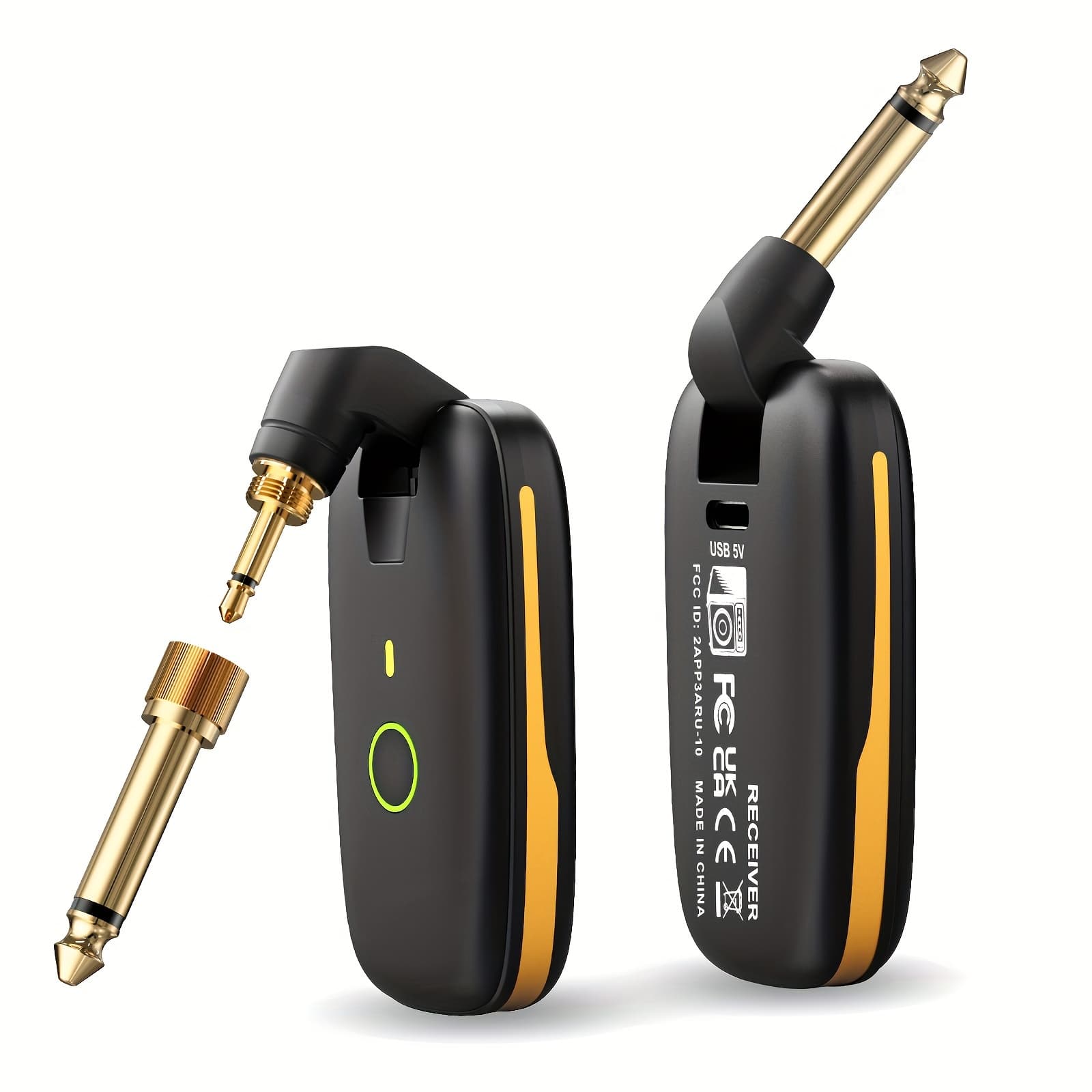 TEMU 20khz Wireless Guitar System, Rechargeable Wireless Guitar Transmitter And Receiver, 164 Feet Transmission Distance, Long Of , Rotatable Plug Design, Digital Suitable For Electric Guitar And Bass