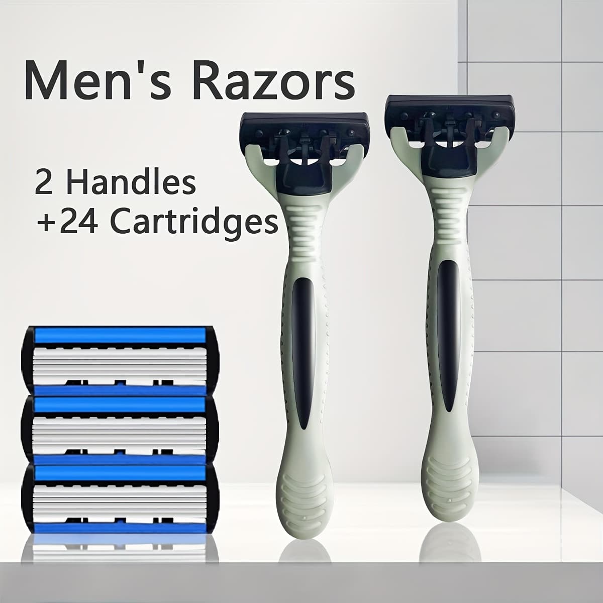 TEMU 26pcs Premium Mens Safety Razor Set - 2 Handles With 24 Ultra-sharp - For Smooth Hair Removal - 6-layer Stainless Steel Shaving Heads - Replaceable & Durable Shaving Tools