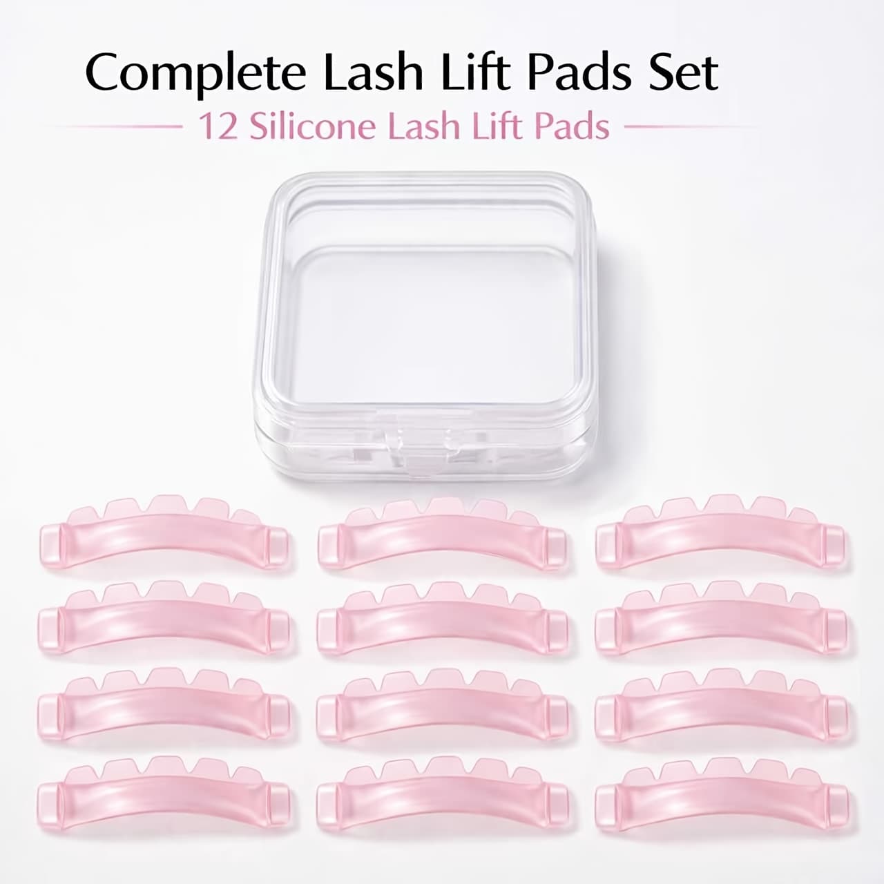TEMU 12pcs Korean Lash Lift Pads, 6 Sizes Self-adhesive Silicone Eyelash Lifting Rods, C Lash Lift , Reusable Lash Perm Tools