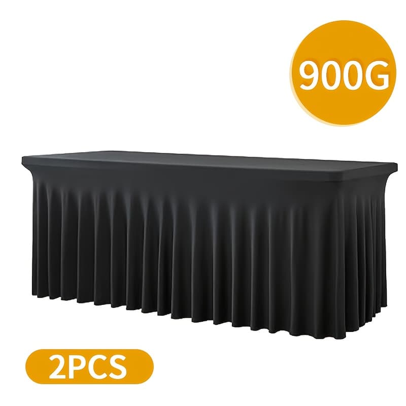 TEMU 2pcs, 4pcs, 8pcs 6ft Outdoor Stretch Spandex Tablecloth, Rectangular Party Table Skirt, Suitable For Weddings, Christmas, Bridal Showers, Birthdays, And Anniversaries.