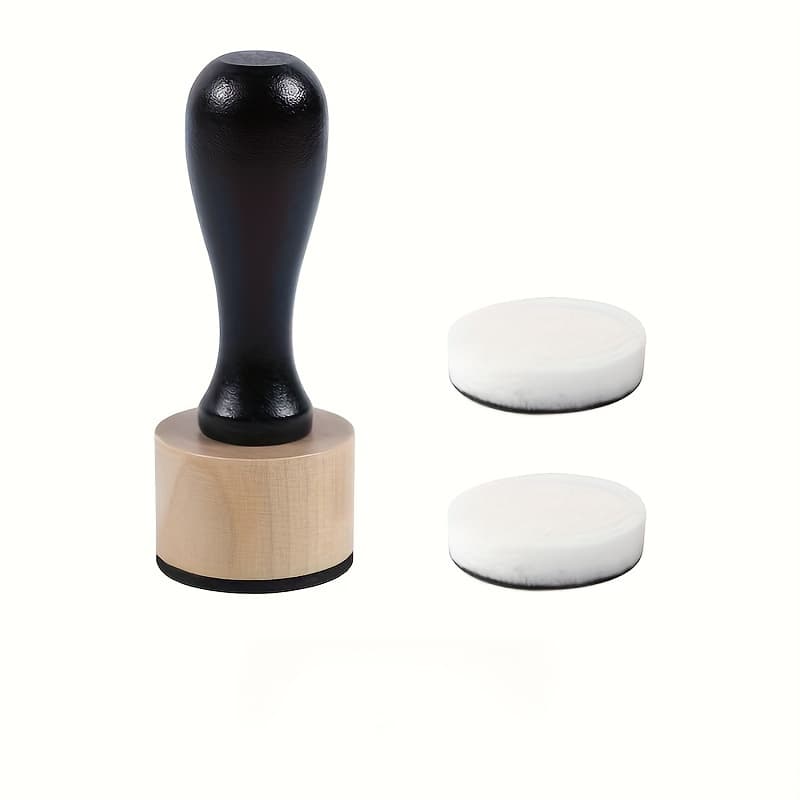 TEMU 1 Handle And 2 Sponges/pack Wooden Handle Coloring Sponges Stamps Hollow Templates Coloring Tools (ink Pad Not Included)