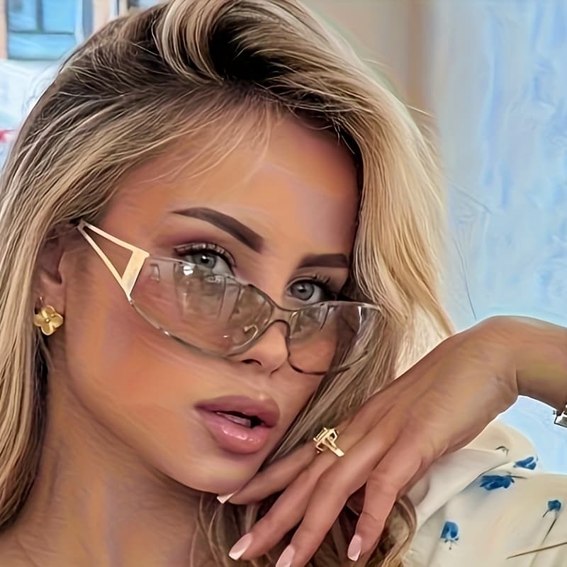TEMU New High-end Women's Silvery Color-changing Trendy Glasses