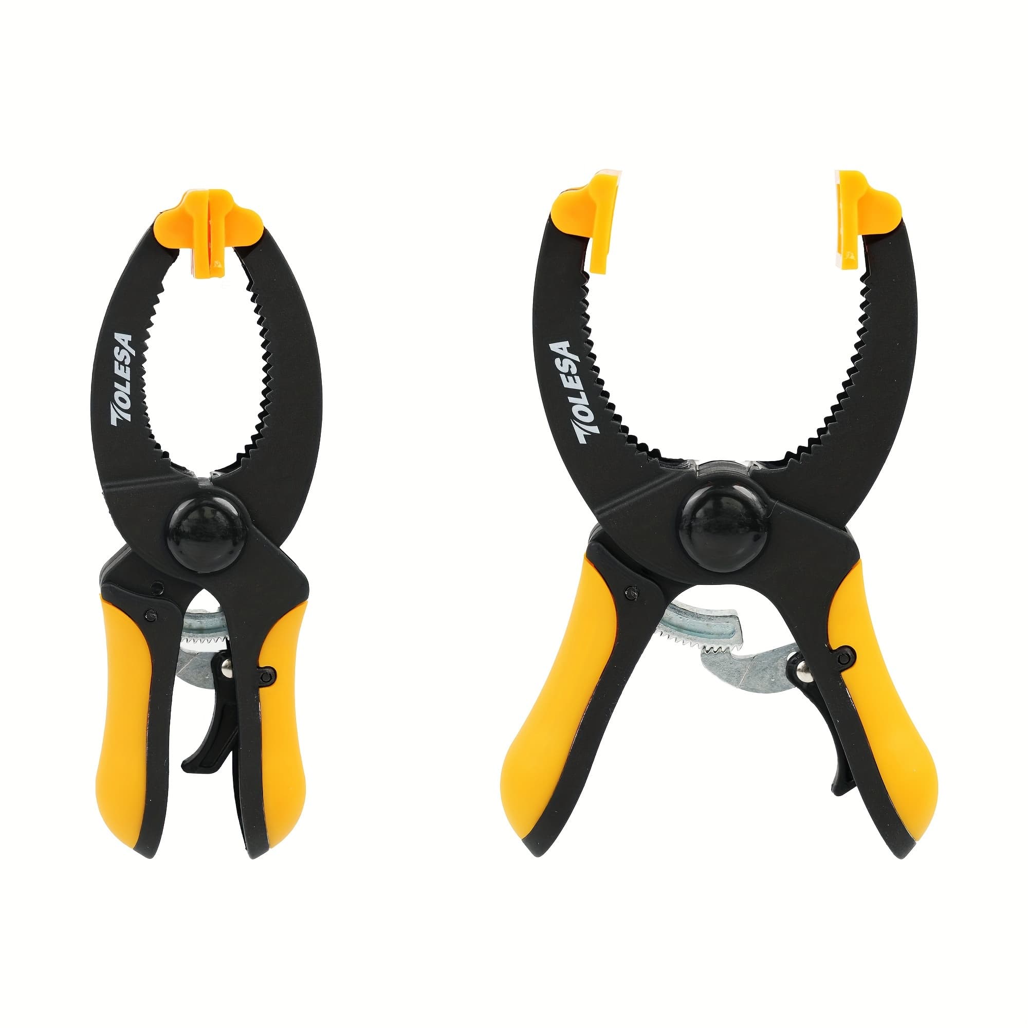 TEMU Tolesa 5-inch Ratcheting Hand Clamp Set 2pcs, 1.55-inch Jaw Opening With Powerful Clamping Force For Securing, Woodworking Ratchet Clamp