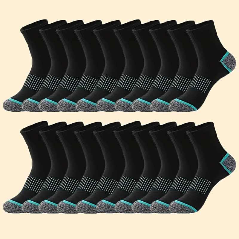 TEMU Pairs Of Men's Mid-crew Athletic Socks, Designed To Sweat And Provide And For Basketball Training And Outdoor Running Activities