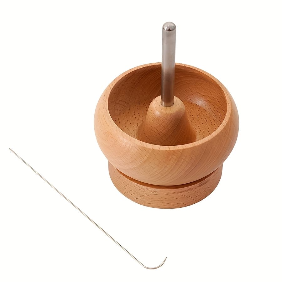 TEMU Diy Making Bead Spinner Bead Spinner For Jewelry Making, Effortless Rotating Wooden Bracelet Spinner With 1 Beading Needles For Making Seed Clay Beads Waist, Bracelets