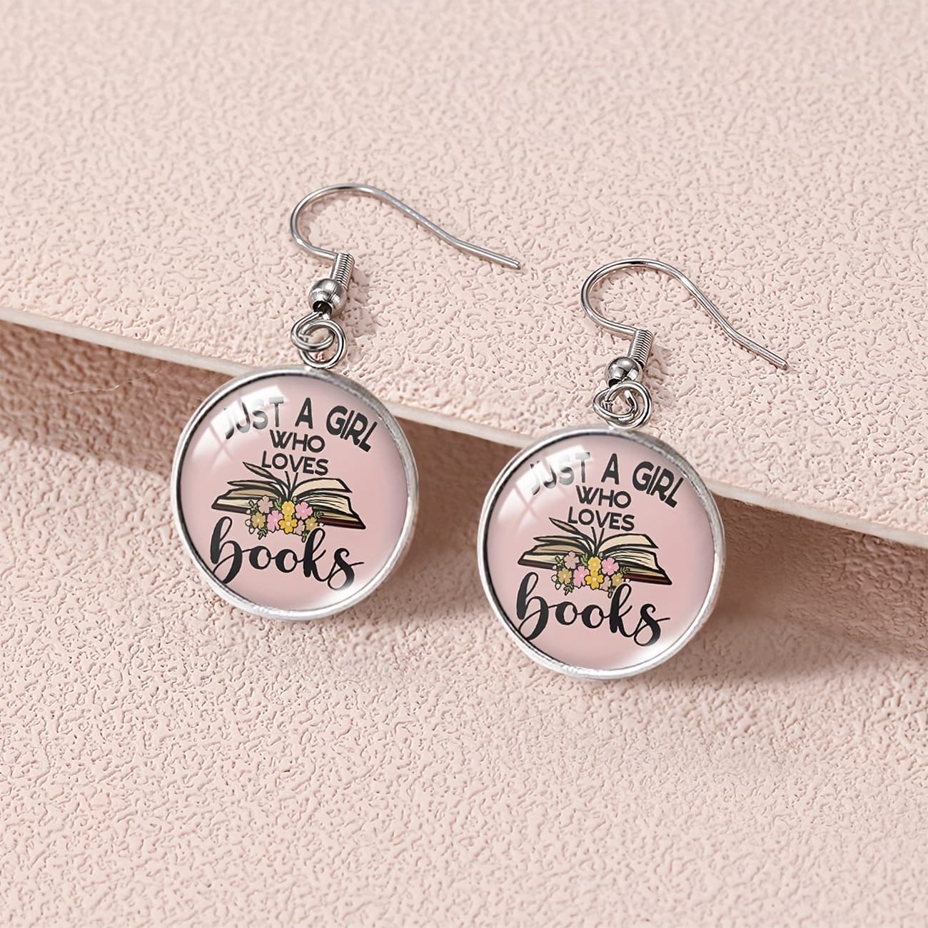 TEMU 1 Pair Of Chic " Who Books" Earrings - Alloy Jewelry, Perfect Teacher Appreciation And Back-to-school Gift, For Teenager