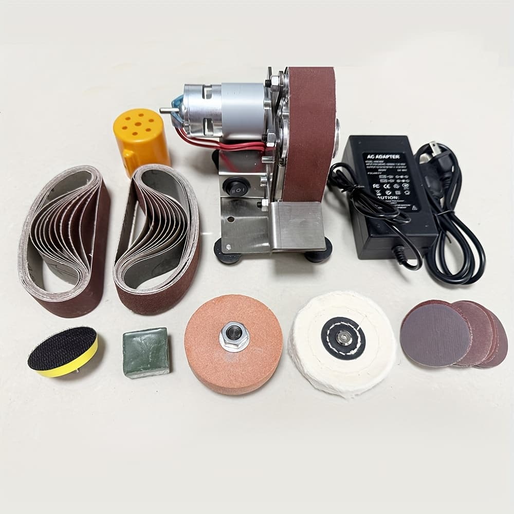 TEMU 3-in-1 Mini Belt Sander - 15/ Knife Sharpener Electric Bench Grinder Sanding Machine, 7 Adjustable Speed Buffer Polisher For Metal Wood Diy Handcraft, Tool & Knife Sharpening ()