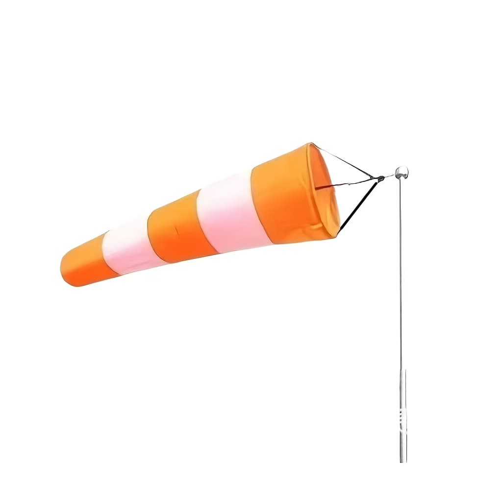 TEMU Heavy-duty 23.6-inch Outdoor Wind Indicator Suitable For , , Parks - Red/white/orange Striped Durable Polyester Weathervane With Galvanized Hook, Wind For Roof,, And Tower Applications