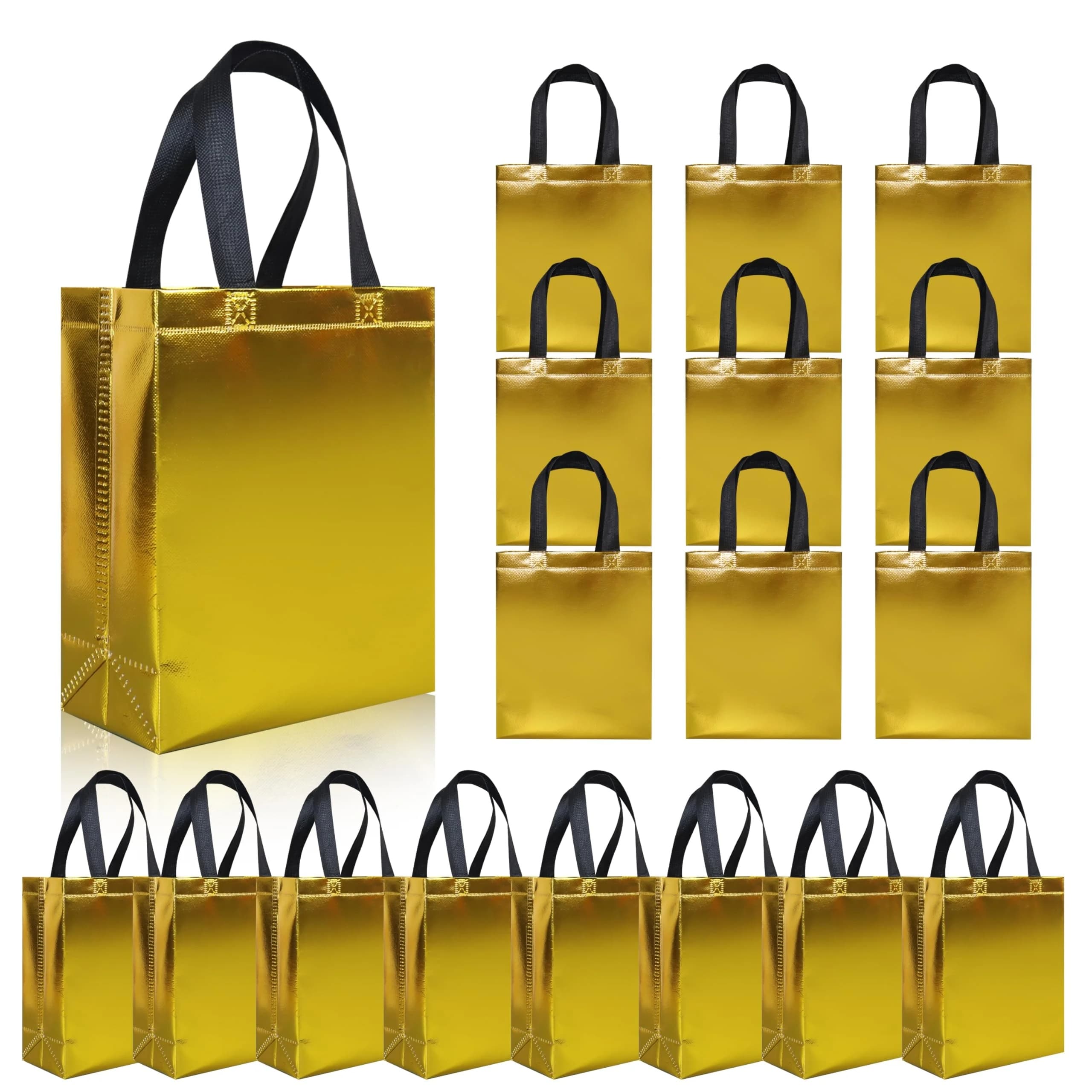 TEMU Gift For Her/him 30pcs Golden Gift Bags With Reflective Effect, Suitable For , Souvenirs, And Promotional Activities With High Aesthetic Value