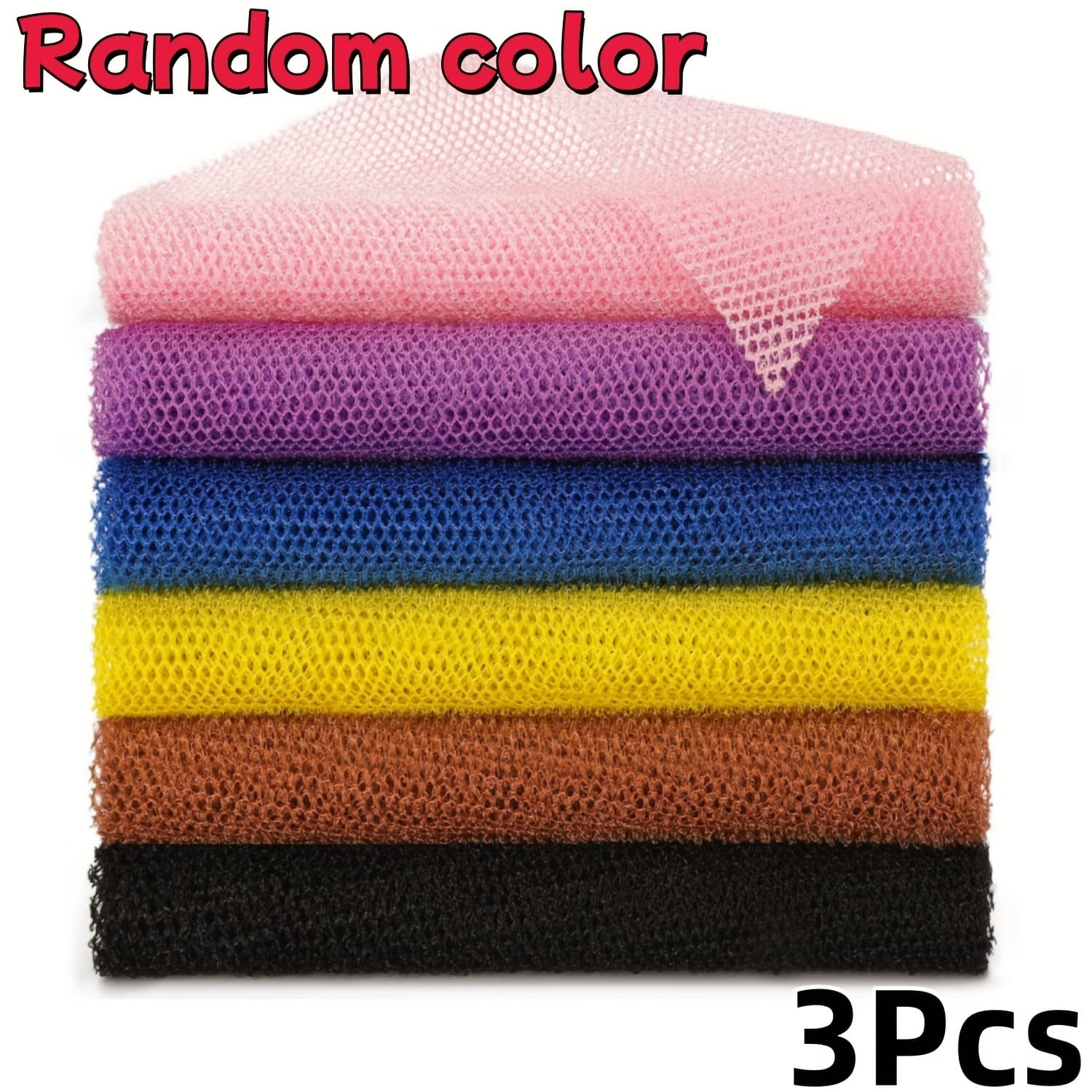 TEMU 1pc/3pcs, Honeycomb Bath Sponge Net - Nylon Long Net Bath Sponge - Exfoliating Shower Body Scrubber - Back Scrub Cloth, Soft Enough, Perfect For Daily Use, Bathing Tool (random Color)