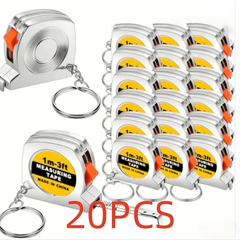 TEMU 20 Creative Mini 1.5-inch Tape Measure Keychains - Durable Metal, Suitable For Daily Decoration And Party Gifts, Birthday Gifts,