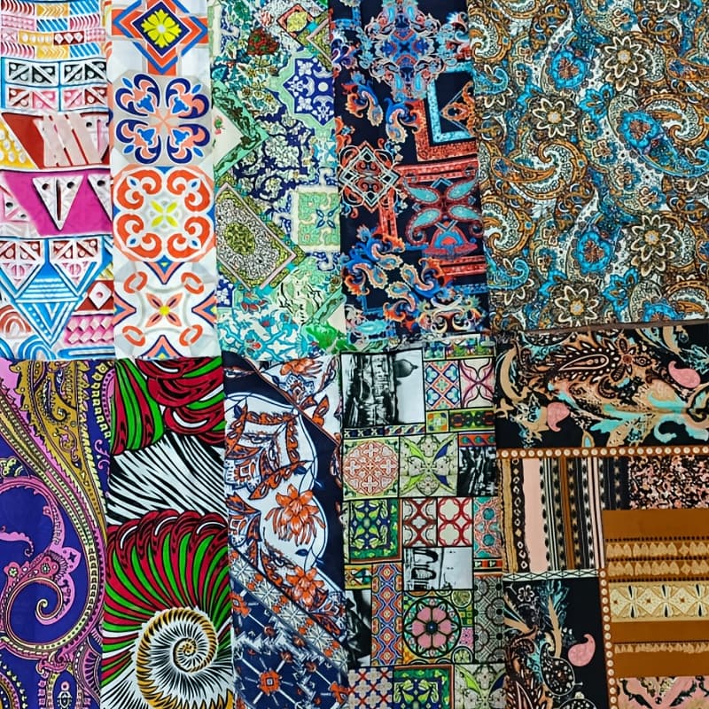 TEMU 10 Large-size Bohemian Style High-quality Squares, 100% Cotton, 17.7*17.7 Inches, Suitable For Sewing, Diy , Handmade Quilt Sewing, Clothing Patches, Doll Clothes