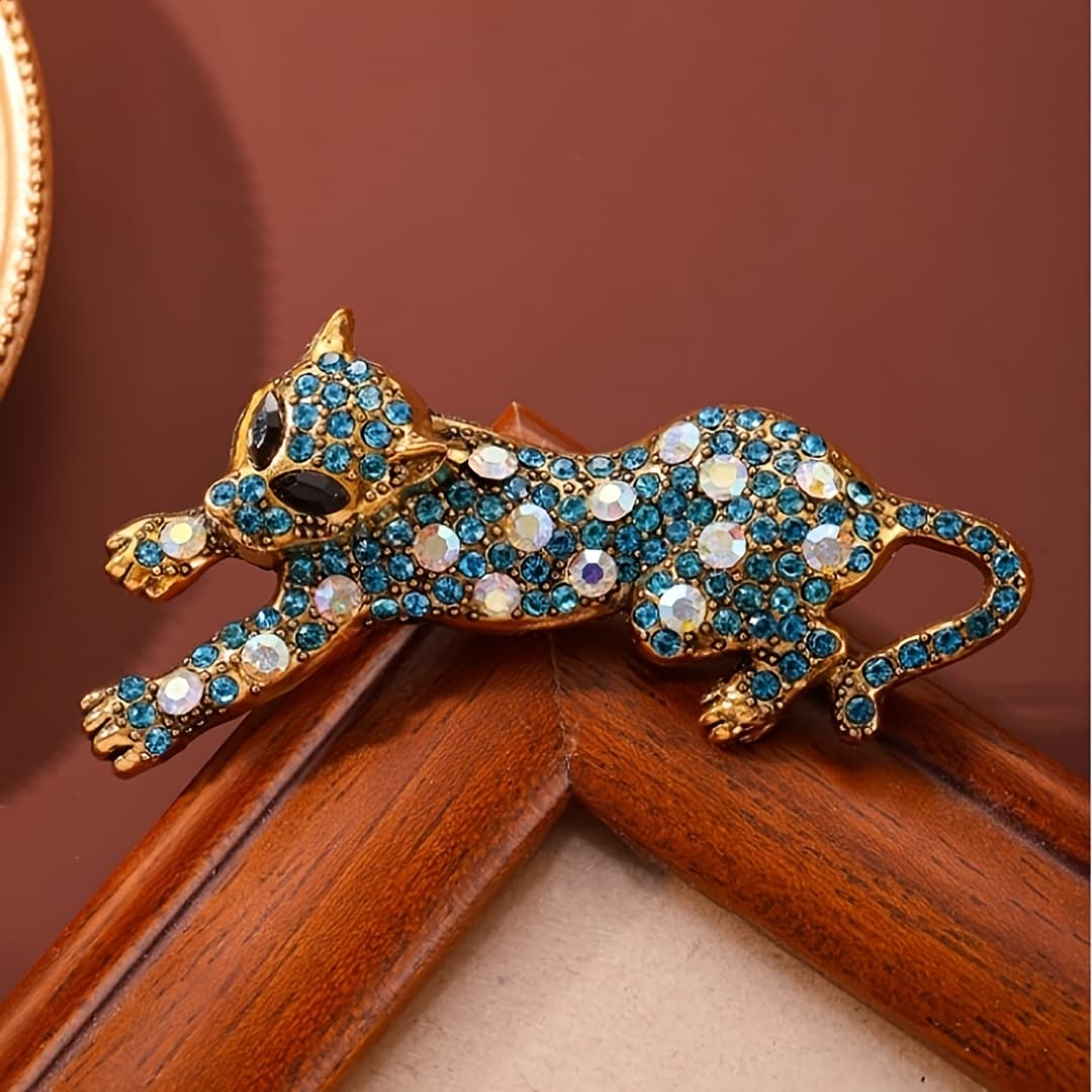 TEMU Baroque Luxury Leopard Design Men's And Women's Brooch Pins, Wedding Holiday Party Gifts