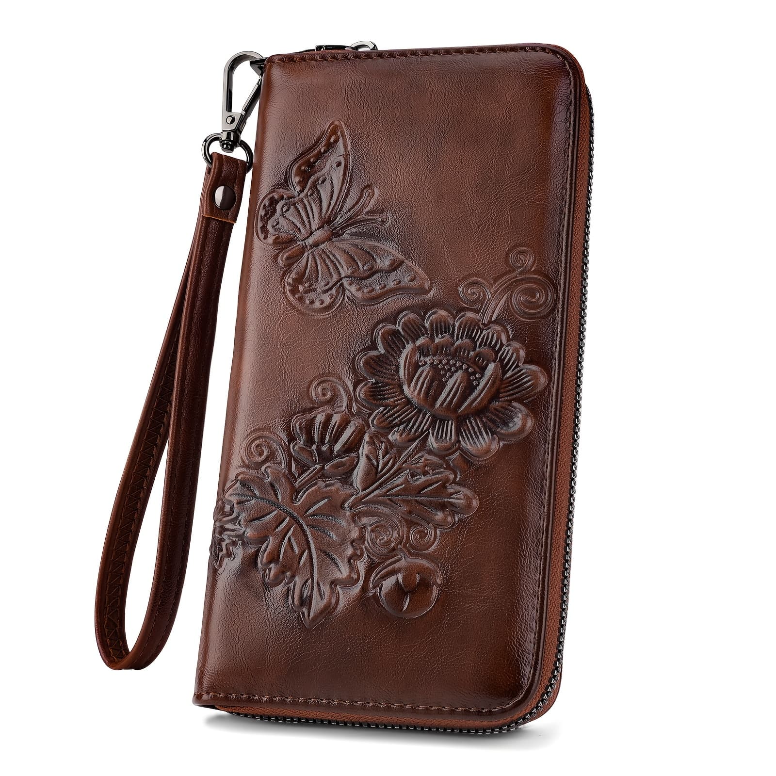 TEMU Vintage Women Wallet Vegan With Rfid Blocking Zipper Card Holder Designer Ladies Clutch With Id Window Wallets Gift