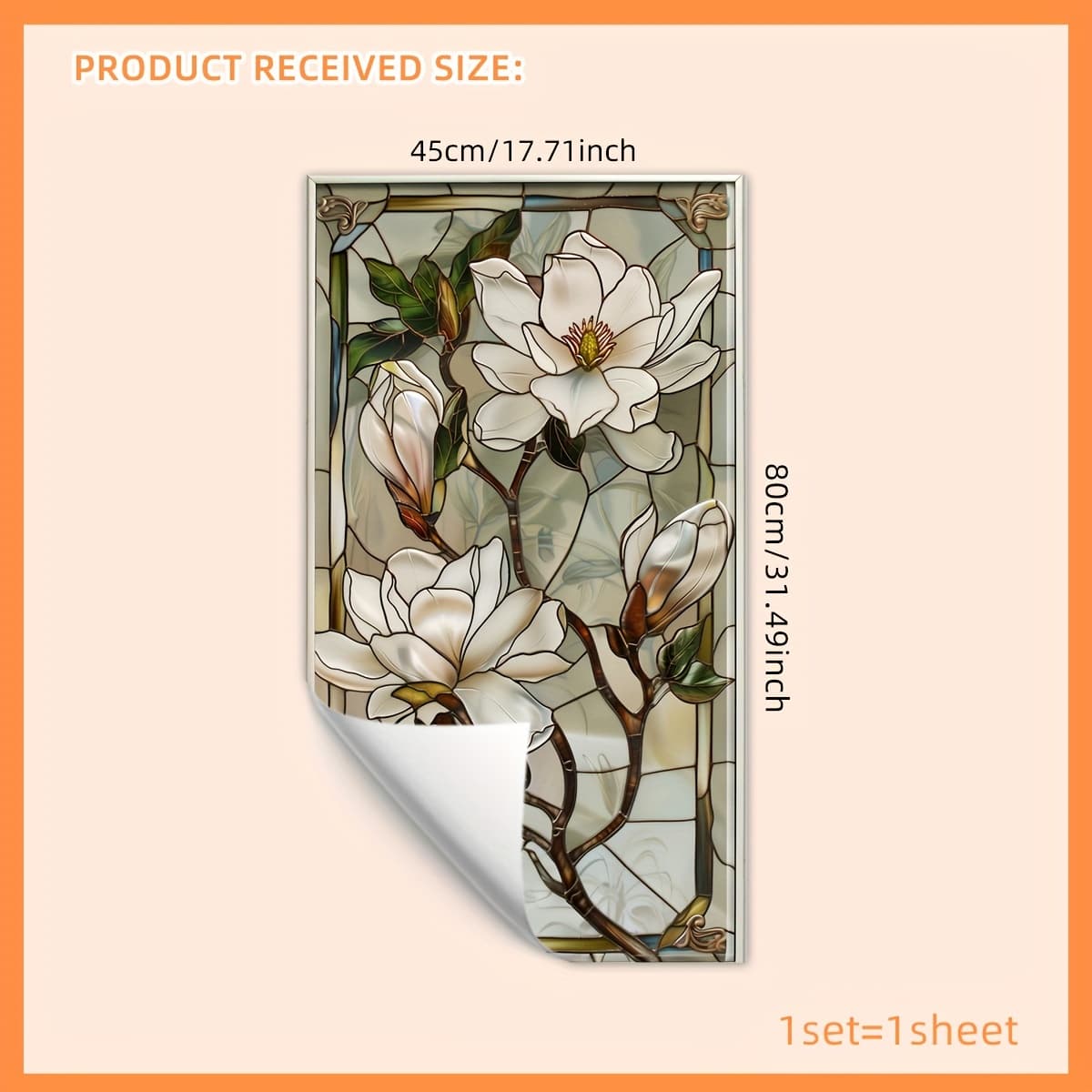 TEMU A New 45*80cm For Lotus Electrostatic Glass Sticker, Double-sided 20-mesh, Self-adhesive Decorative Sticker For Bedroom Display Windows And Windows, Model Dj7060-yc
