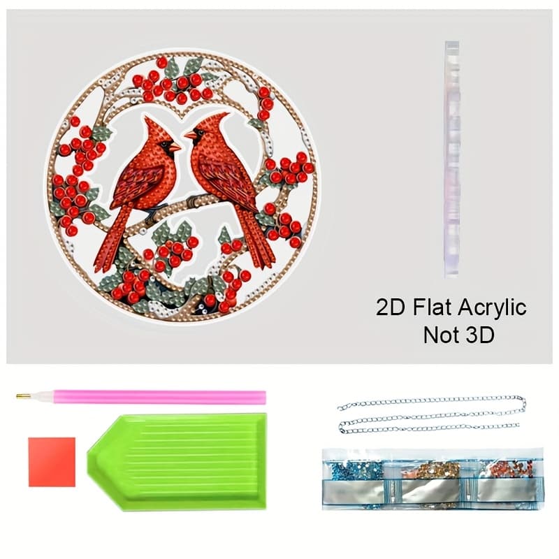 TEMU 2d Flat Acrylic, Bird Diamond Painting Kit 5. 91x5. 91in - Acrylic Mosaic Diy Craft With Irregular Shaped Diamonds - Animal Theme Art For Home, Garden, And Wall Decor